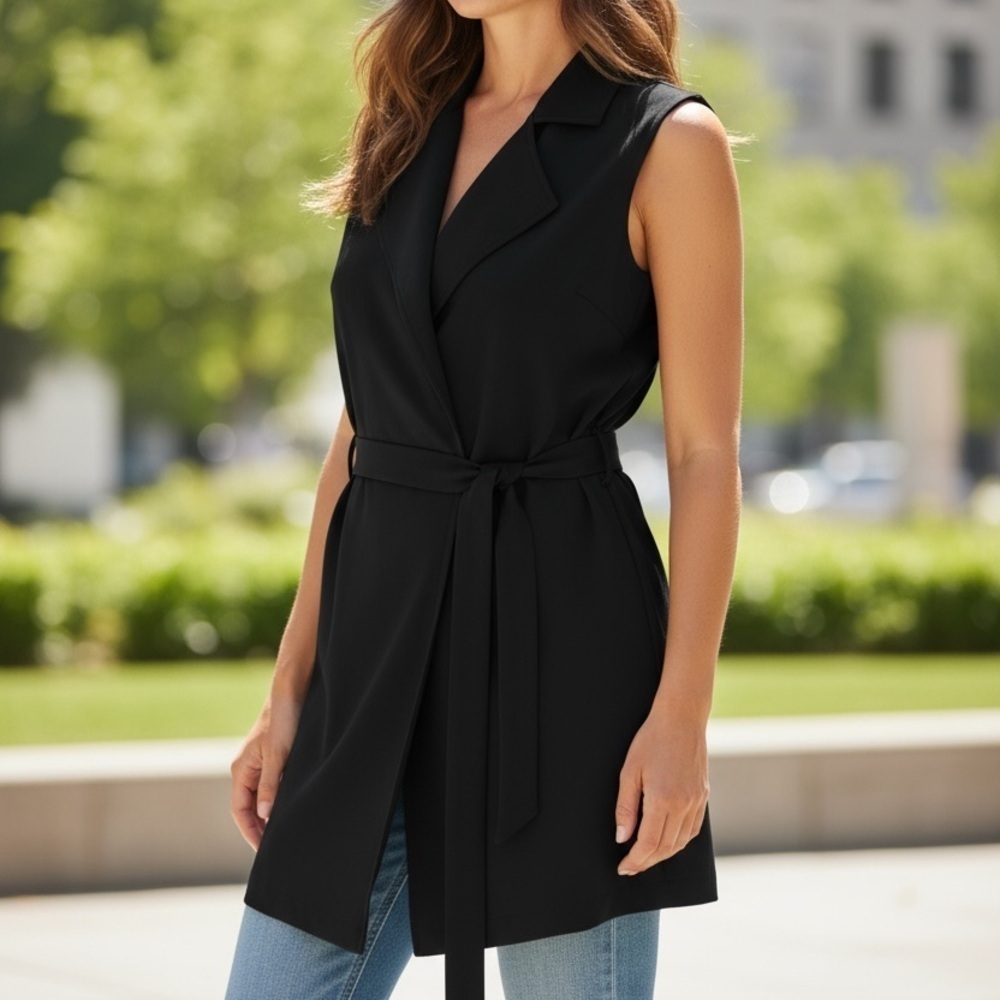 Babaton Elegant Black Vest - Office Workwear - Size M